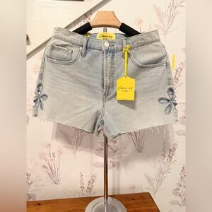 NWT / Circus NY by Sam Edelman High Rise Denim Shorts with Flower Cutout size 27